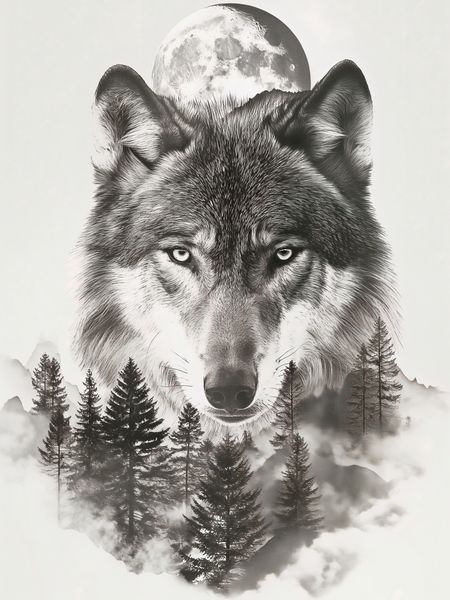 Plakat 15x20cm Wilczy Duch Lasu zdjęcie 1