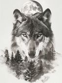 Plakat 15x20cm Wilczy Duch Lasu