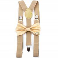 szelki męskie i mucha męska beżowa ecru