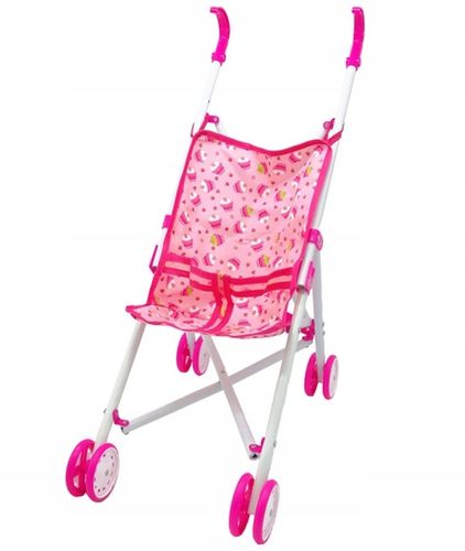 RÓŻOWY WÓZEK DLA LALEK MISIÓW SPACERÓWKA PARASOLKA SKŁADANY na Arena.pl