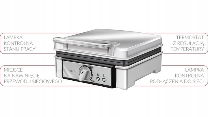 Gofrownica MPM MGO-13 Mocna 1400W Opiekacz zdjęcie 7