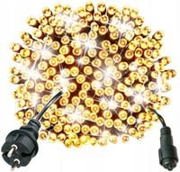Lampki ŚWIATEŁKA na choinkę 200 LED STAŁE + FLASH Zewnętrzne Gruby Kabel
