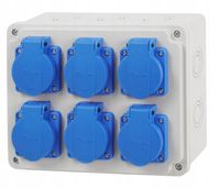 ROZDZIELNICA SKRZYNKA BUDOWLANA JEDNOFAZOWA 6X230V