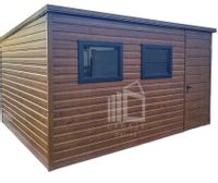 Schowek - Domek Ogrodowy 4x3m - Drzwi - 2x Okno - Jasny Orzech  ID555