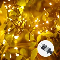 Zewnętrzne lampki choinkowe łańcuch 250 LED ciepłe 5 m do przytulnego klimatu