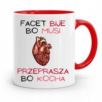 Kubek Czerwony Śmieszny Zabawny Bije Bo Musi Z Nadrukiem Ze Zdjęciem