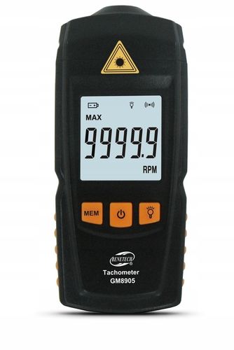 TACHOMETR LASEROWY OBROTOMIERZ CYFROWY MIERNIK OBROTÓW 99999 RPM LCD TAŚMY na Arena.pl