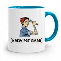 Kubek Błękitny Prezent Dla Mechanika Krew Pot Smar Z Nadrukiem Ze Zdjęciem