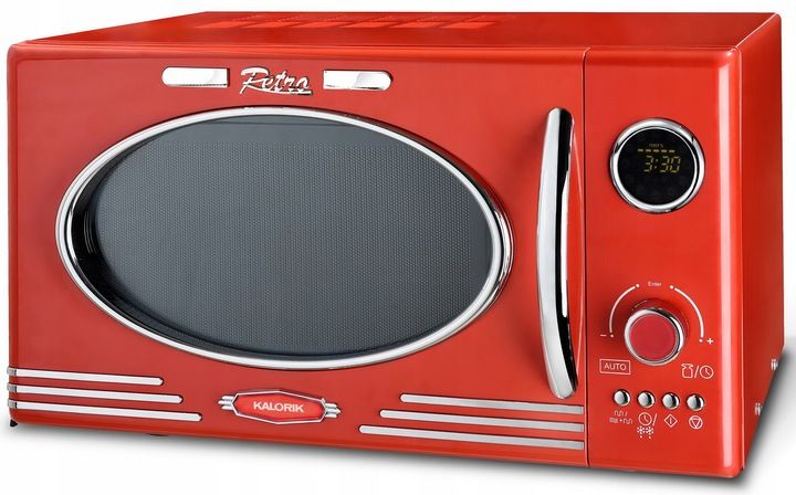 KUCHENKA MIKROFALOWA GRILL MIKROFALÓWKA RETRO 1000W 23L CZERWONA MIKROFALA zdjęcie 4