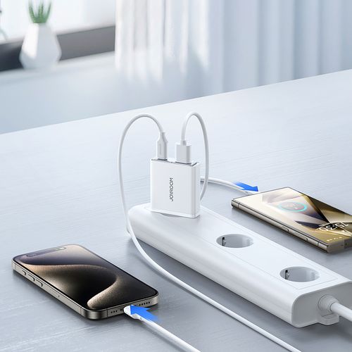 Mała i supercienka ładowarka sieciowa 20W USB-A USB-C - biała na Arena.pl