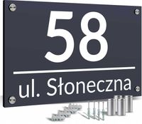 Tabliczka ADRESOWA ANTRACYT Numer Domu Dom DYSTANSE MON. ODPORNA