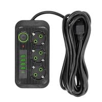 Przedłużacz Listwa Zasilająca 5m 3gn + 4x USB-A + USB-C Wyłącznik Czarny