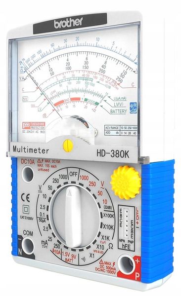 PROFESJONALNY MIERNIK ANALOGOWY MULTIMETR BROTHER HD-380K BUZZER TEST zdjęcie 3