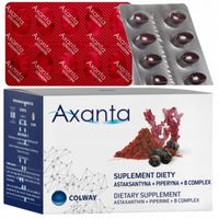Colway AXANTA 60 kaps Astaksantyna+Piperyna+ Niacyna+Biotyna+ Wit.B1,2,6,12