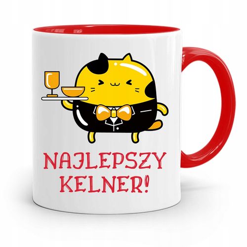 Dla Kelnera Kubek Czerwony Najlepszy Kelner Z Nadrukiem Ze Zdjęciem na Arena.pl