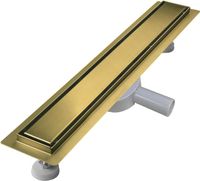 Odpływ liniowy prysznicowy 110 cm złoty syfon 360° stal nierdzewna