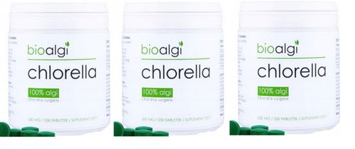 3x Chlorella Bioalgi - Oczyszczenie Organizmu 250 tabletek na Arena.pl