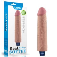 9.5" real softee rechargeable tpe vibrating dildo(flesh)