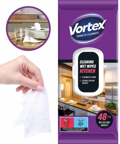 vortex chusteczki nawilżane do kuchni, flip top, 48 sztuk na Arena.pl