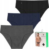 SLIPY MĘSKIE MAJTKI BAMBUSOWE GŁADKIE MORAJ KOLOROWE 3 SZT ZESTAW - XXL