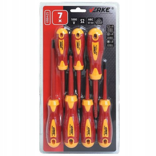 ZESTAW WKRĘTAKÓW WKRĘTAKI ŚRUBOKRĘTY IZOLOWANE DLA ELEKTRYKA 1000V 7 na Arena.pl