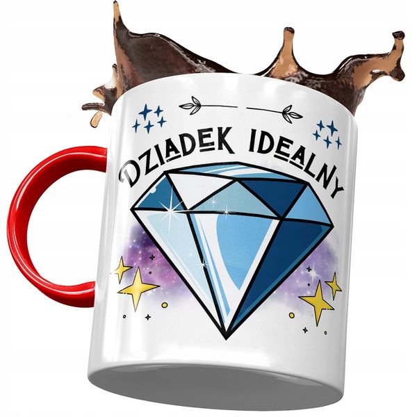 Kubek Czerwony Dla Dziadka Dzień Dziadka Prezent Z Nadrukiem Ze Zdjęciem zdjęcie 1