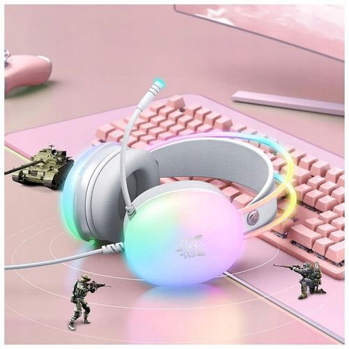 SŁUCHAWKI GAMINGOWE NAUSZNE Z MIKROFONEM RGB PRZEWODOWE ONIKUMA X25 PC USB na Arena.pl