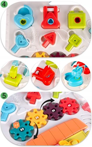 STOLIK EDUKACYJNY INTERAKTYWNY TABLICA MANIPULACYJNA KŁÓDKI KLUCZE PIANINO na Arena.pl