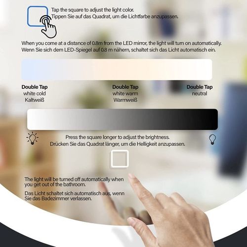 AQUAMARIN Lustro łazienkowe okrągłe LED - 70 cm na Arena.pl