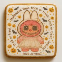CIASTKO LUKROWANE HALLOWEEN NO.11 ROZ.M  KWADRAT AT RĘCZNIE ROBIONE
