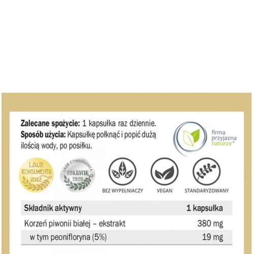 Yango PIWONIA BIAŁA KORZEŃ wsparcie BÓLE MENSTRUACYJNE ROZKURCZOWO 90kaps na Arena.pl