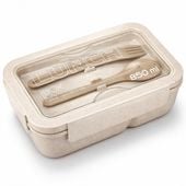 lunchbox, zweigeteilt mit besteck, 850 ml, pjm46