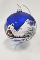 Matowa Niebieska Bombka na Boże Narodzenie na Stojaku 100