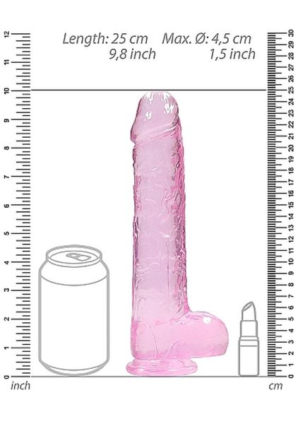 9" / 23 Cm Realistic Dildo With Balls - Pink zdjęcie 3