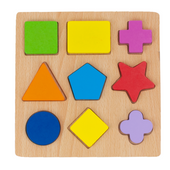KLOCKI DREWNIANE UKŁADANKA EDUKACYJNA PUZZLE FIGURY GEOMETRYCZNE MONTESSORI