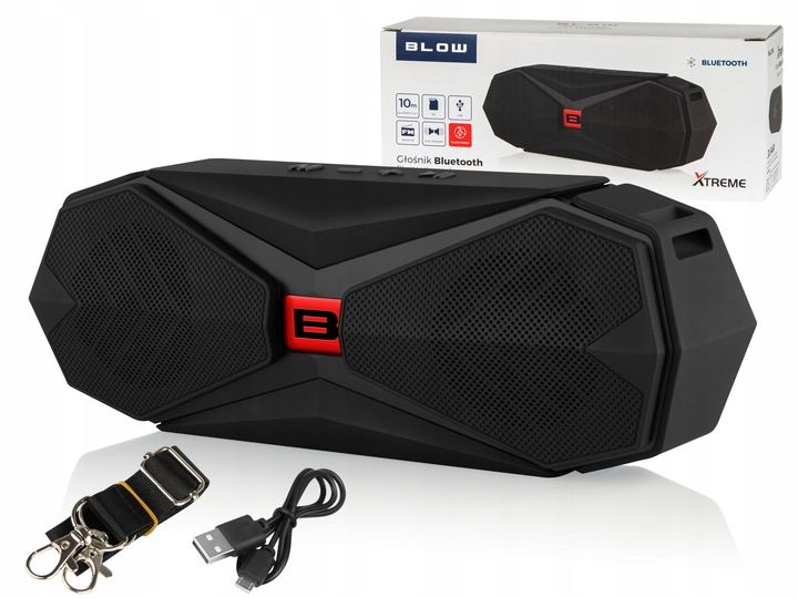 MOCNY GŁOŚNIK BLUETOOTH BOOMBOX BEZPRZEWODOWY RADIO PRZENOŚNY USB SD PASEK zdjęcie 3