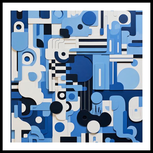 Plakat 50x50cm Niebieski Labirynt zdjęcie 3