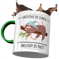 Kubek Zielony Śmieszny Urodzony Do Spania Prezent Z Nadrukiem Ze Zdjęciem