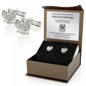 SPINKI do MANKIETÓW KOSZULI pr. 925 ORZEŁ POLSKI PREZENT dla OFICERA