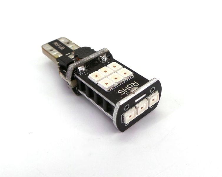 ŻARÓWKA LED T15, W16W 12V CANBUS Czerwona 980lm stop zdjęcie 5