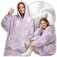 KOCOBLUZA KOC BLUZA OVERSIZE BLUZOKOC GRUBA CIEPŁA DŁUGA KAPTUR KOTY