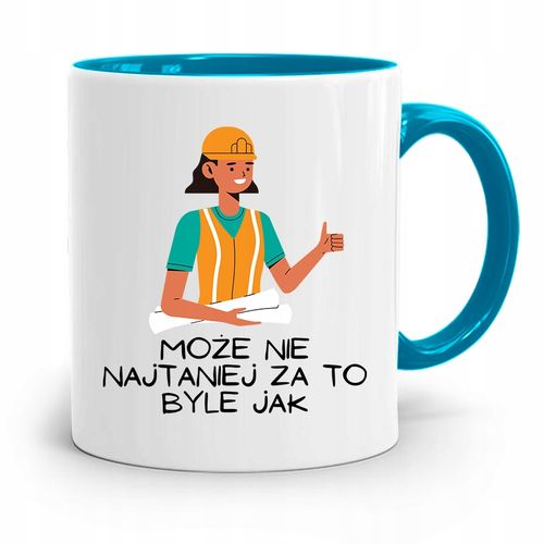Kubek Błękitny Dla Budowlańca Może Nie Najtaniej Z Nadrukiem Ze Zdjęciem na Arena.pl