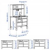IKEA SILLTRUT Kuchnia dla dzieci do zabawy, szary, 68x40x100 cm