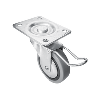 Kółko gumowane fi 60, łożysko kulkowe z hamulcem