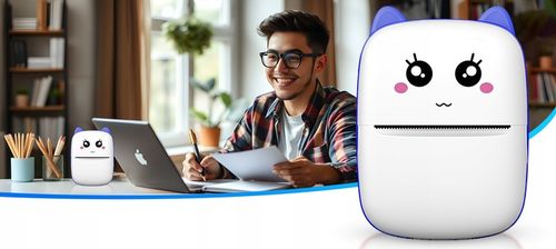 MINI DRUKARKA TERMICZNA DRUKUŚ ORYGINALNY DO ZDJĘĆ NOTATEK + 11SZT ROLEK na Arena.pl