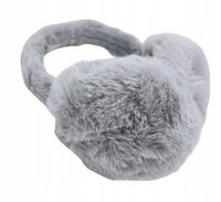 Duże miękkie futrzane nauszniki rozmiar uniwersalny szary