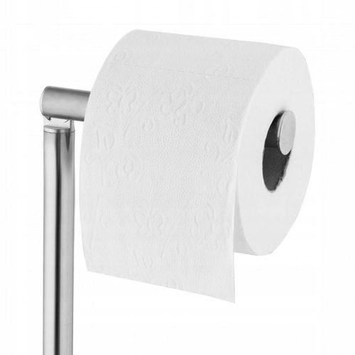 Stojak wieszak papier toaletowy zapas 5 ROLEK do WC toalety łazienki chrom na Arena.pl
