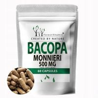 BACOPA MONNIERI BRAHMI 500mg 60kap STRES NAUKA BAKOPA PAMIĘĆ EKSTRAKT 50%