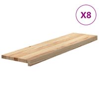 Stopnie schodowe, 8 szt., surowe 100x30x2 cm lite drewno dębowe