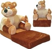 FOTEL DLA DZIECI ROZKŁADANY FOTELIK PLUSZOWY PUFA